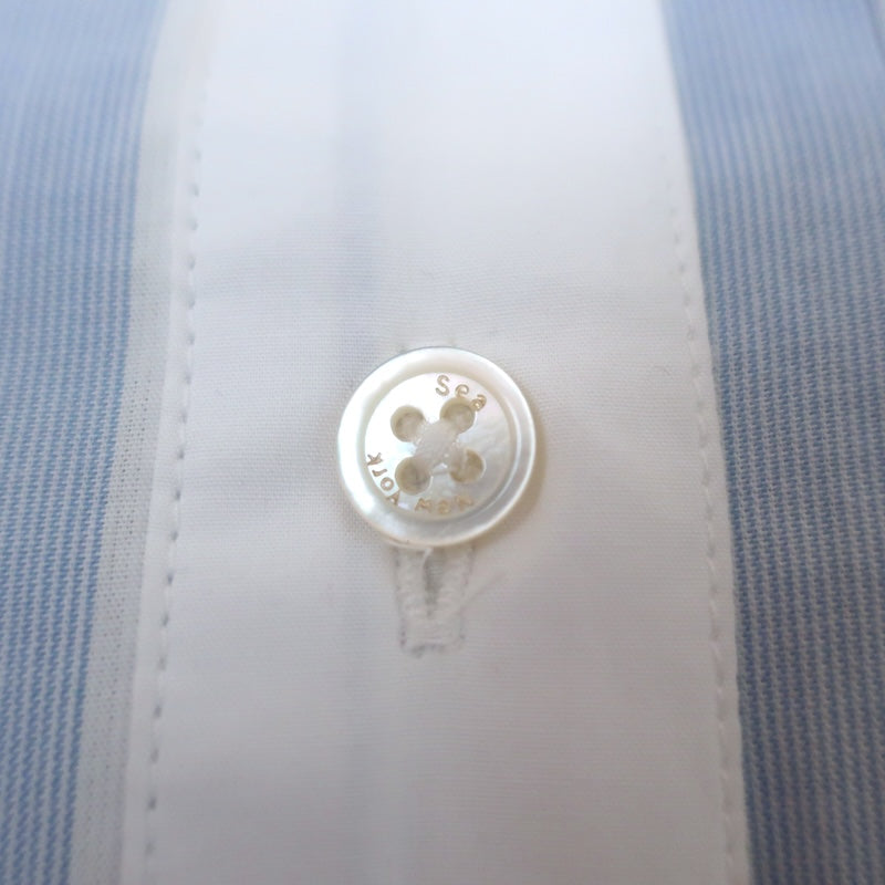 SEA Helmi Striped Hooded Button Down Shirt Blue/White Size Extra Extra Small