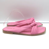 Stuart Weitzman Playa Knotted Slide Sandals Pink Leather Size 10
