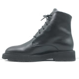 Dear Frances Park Combat Boots Black Leather Size 37 Flat Lace-Up Ankle Boots