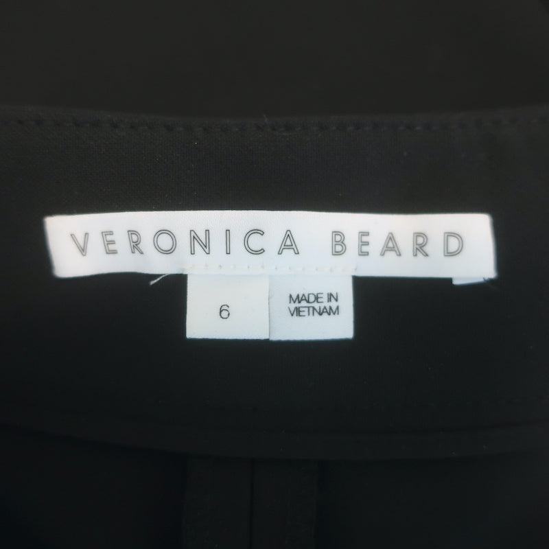 Veronica Beard Renzo Slim-Leg Cropped Pants Black/Silver Size 6