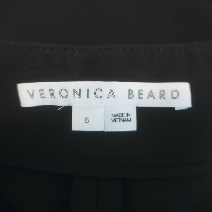 Veronica Beard Renzo Slim-Leg Cropped Pants Black/Silver Size 6