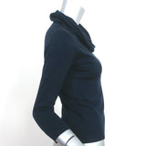 Max Mara Cowl Neck Sweater Navy Stretch Silk Knit Size Small