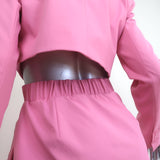 Jonathan Simkhai Kylo Long Sleeve Cut-Out Blazer Mini Dress Pink Size 4