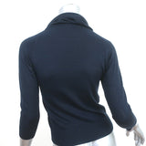Max Mara Cowl Neck Sweater Navy Stretch Silk Knit Size Small