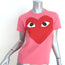 PLAY Comme des Garcons Big Heart T-Shirt Pink Size Small Short Sleeve Top