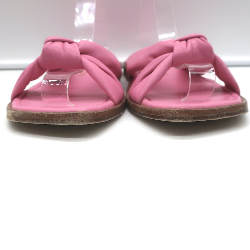 Stuart Weitzman Playa Knotted Slide Sandals Pink Leather Size 10