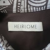 Heirlome Oversized Button Down Blouse Brown Jyma Print Silk Size Extra Small