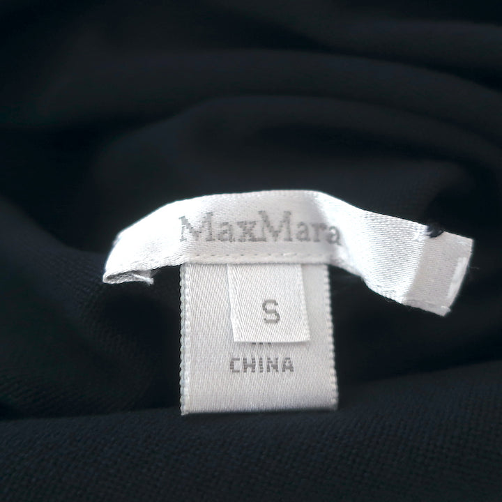Max Mara Cowl Neck Sweater Navy Stretch Silk Knit Size Small