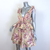 Agua by Agua Bendita Infinito Ruffled Mini Dress Floral Print Cotton Size Small