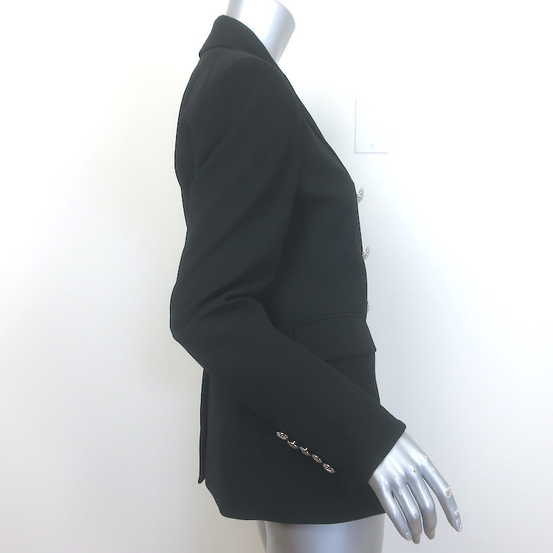 Veronica Beard Miller Dickey Jacket Black/Silver Size 8 Double Breasted Blazer