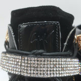 Giuseppe Zanotti Coby Crystal-Strap High Top Sneakers Black Suede Size 42 NEW