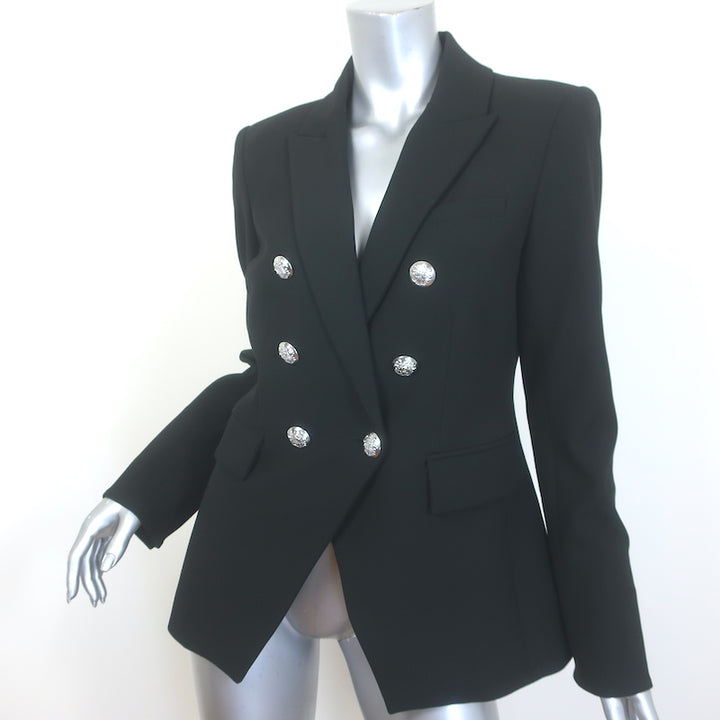 Veronica Beard Miller Dickey Jacket Black/Silver Size 8 Double Breasted Blazer