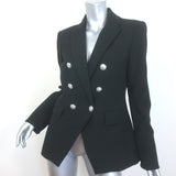 Veronica Beard Miller Dickey Jacket Black/Silver Size 8 Double Breasted Blazer