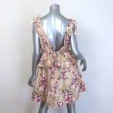 Agua by Agua Bendita Infinito Ruffled Mini Dress Floral Print Cotton Size Small