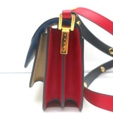 Marni Trunk Mini Tricolor Crossbody Bag Ecru/Black/Red Leather