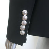 Veronica Beard Miller Dickey Jacket Black/Silver Size 8 Double Breasted Blazer