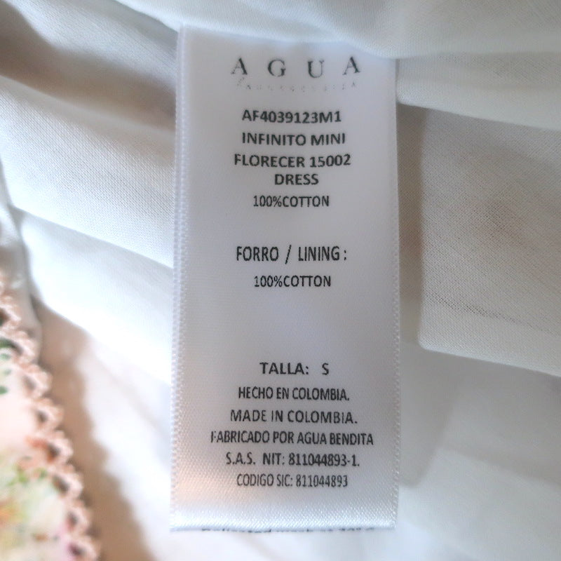 Agua by Agua Bendita Infinito Ruffled Mini Dress Floral Print Cotton Size Small