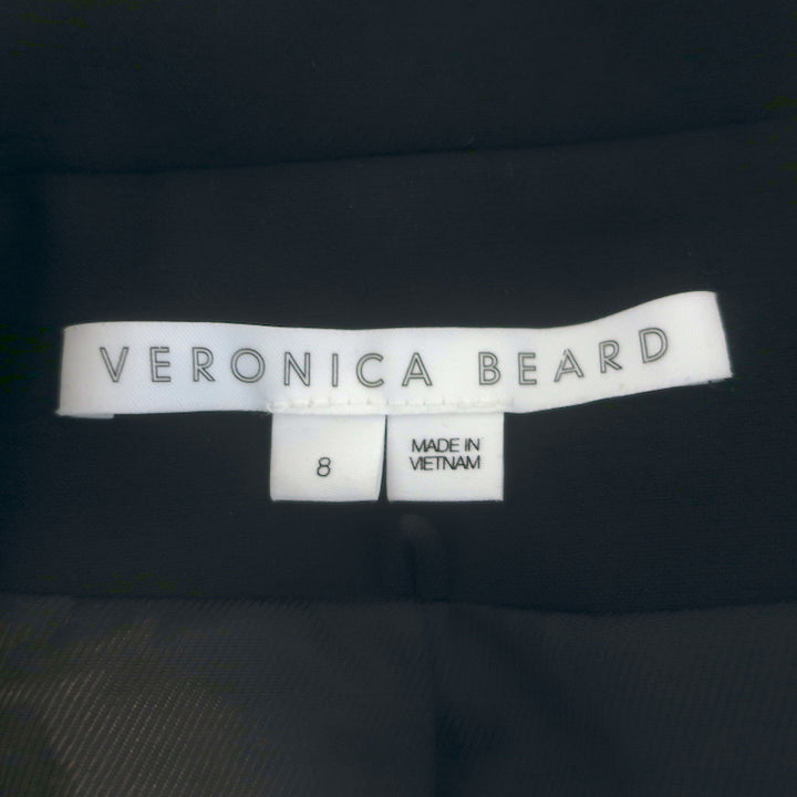 Veronica Beard Miller Dickey Jacket Black/Silver Size 8 Double Breasted Blazer