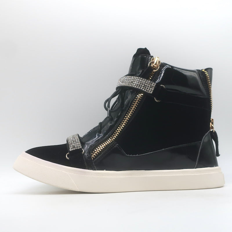 Giuseppe Zanotti Coby Crystal-Strap High Top Sneakers Black Suede Size 42 NEW