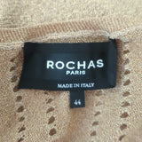 Rochas Metallic Knit Crewneck Sweater Gold Size 44