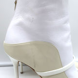 Malone Souliers Madison Ankle Boots Cream Leather Size 41 Pointed Toe Booties