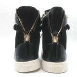 Giuseppe Zanotti Coby Crystal-Strap High Top Sneakers Black Suede Size 42 NEW