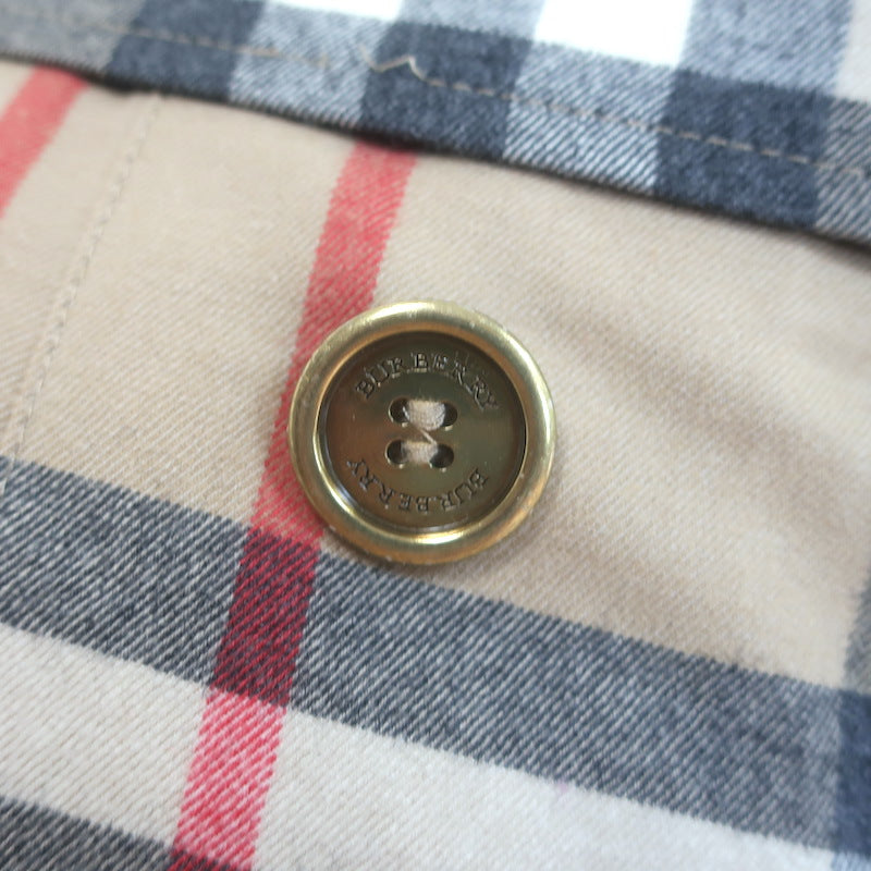 Burberry Nova Check Belted Pleated Skort Beige Stretch Wool Size Small