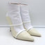 Malone Souliers Madison Ankle Boots Cream Leather Size 41 Pointed Toe Booties