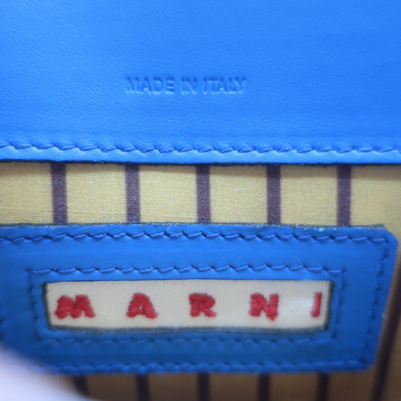 Marni Trunk Mini Tricolor Crossbody Bag Ecru/Black/Red Leather