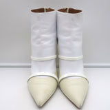Malone Souliers Madison Ankle Boots Cream Leather Size 41 Pointed Toe Booties