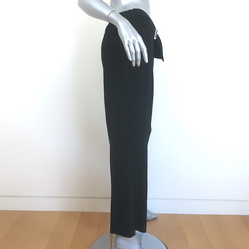 St. John Evening Crystal Buckle Pants Black Crepe Size 6