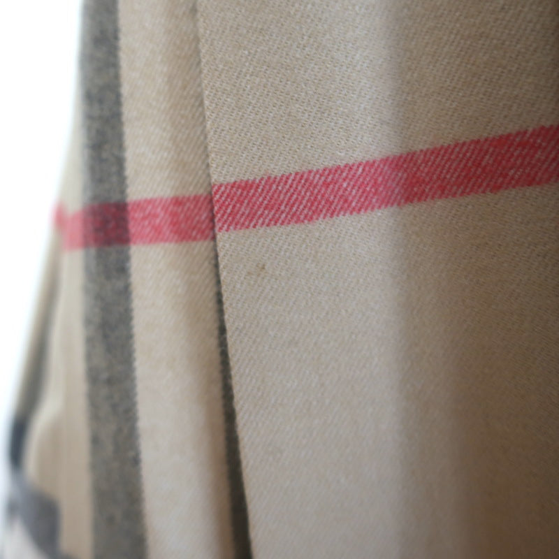 Burberry Nova Check Belted Pleated Skort Beige Stretch Wool Size Small
