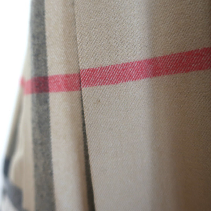 Burberry Nova Check Belted Pleated Skort Beige Stretch Wool Size Small
