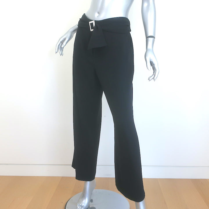 St. John Evening Crystal Buckle Pants Black Crepe Size 6
