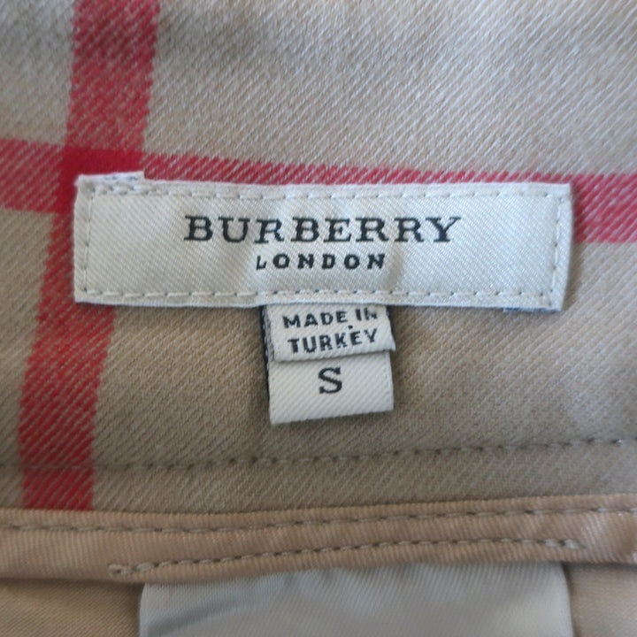 Burberry Nova Check Belted Pleated Skort Beige Stretch Wool Size Small