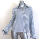 TWP Dude Striped Button Down Shirt White/Blue Size Extra Small/Small