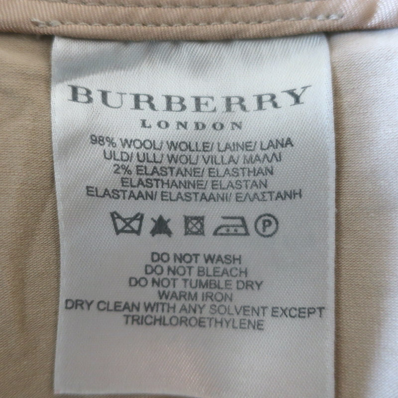 Burberry Nova Check Belted Pleated Skort Beige Stretch Wool Size Small