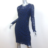 Elie Tahari Bellamy Long Sleeve Lace Dress Blue/Black Size 4 NEW