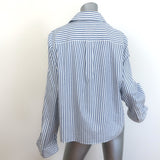 TWP Dude Striped Button Down Shirt White/Blue Size Extra Small/Small
