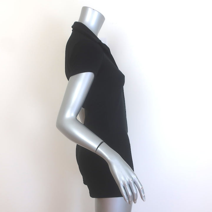 Frankies Bikinis Rose Terry Romper Black Stretch Jersey Size Small NEW