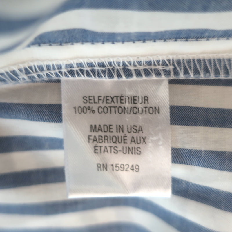 TWP Dude Striped Button Down Shirt White/Blue Size Extra Small/Small