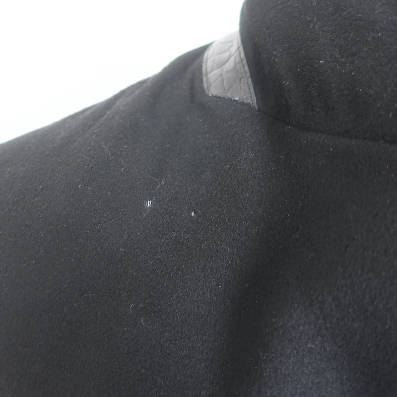 The Row Croc-Embossed Elbow Patch Blazer Black Size 4 Two-Button Jacket