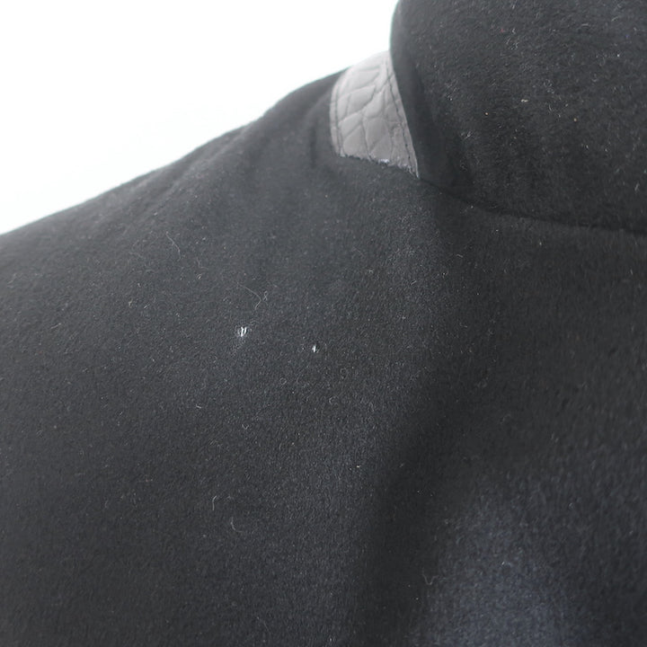 The Row Croc-Embossed Elbow Patch Blazer Black Size 4 Two-Button Jacket