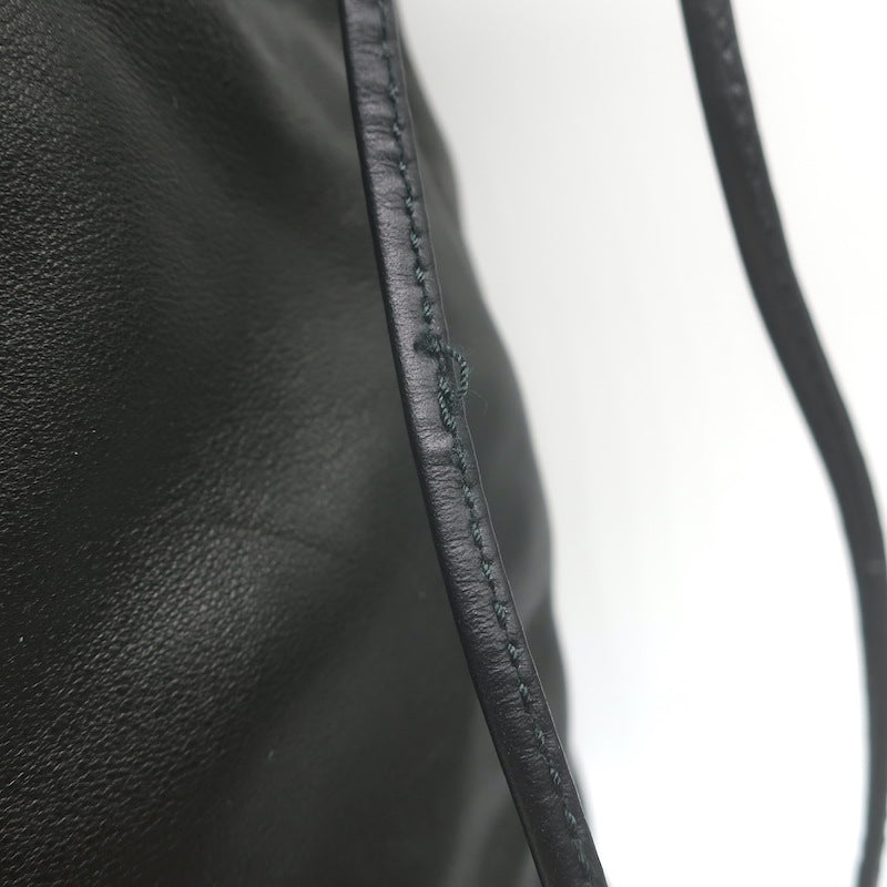 Prada Astrology Medium Crossbody Drawstring Bucket Bag Black Leather