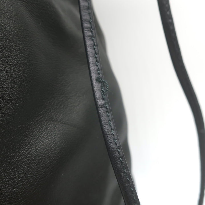 Prada Astrology Medium Crossbody Drawstring Bucket Bag Black Leather