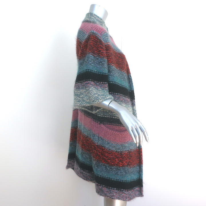 Chloe Striped Cardigan Sweater Multicolor Mohair-Blend Size Extra Small