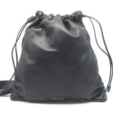 Prada Astrology Medium Crossbody Drawstring Bucket Bag Black Leather