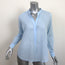 Hartford Button Down Shirt Light Blue Pinstripe Cotton Size 1 Long Sleeve Top