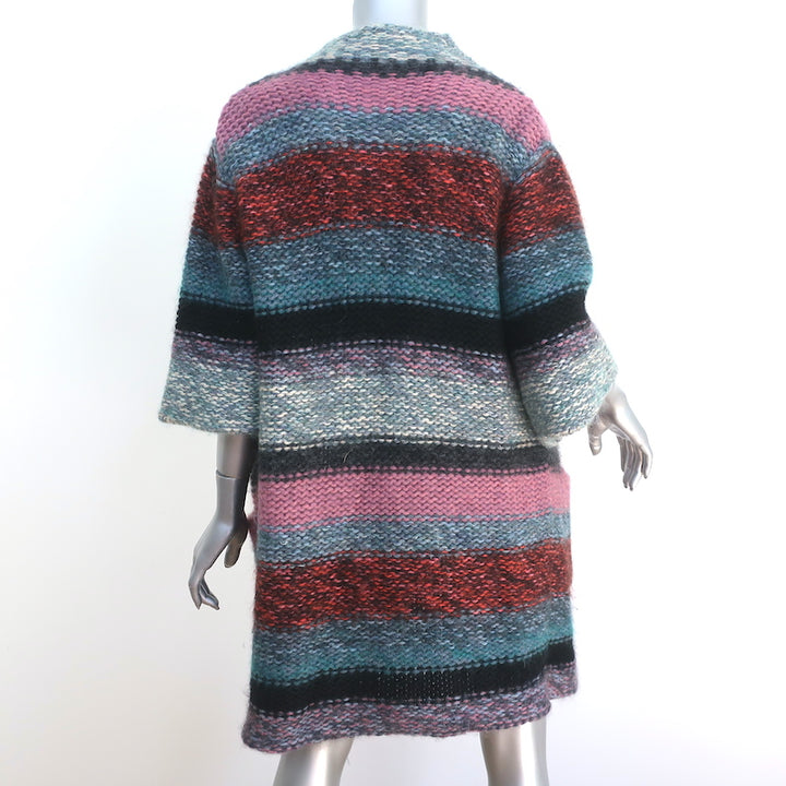 Chloe Striped Cardigan Sweater Multicolor Mohair-Blend Size Extra Small