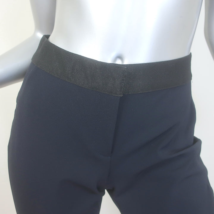 Veronica Beard Grosgrain-Trimmed Scuba Leggings Navy Size 8